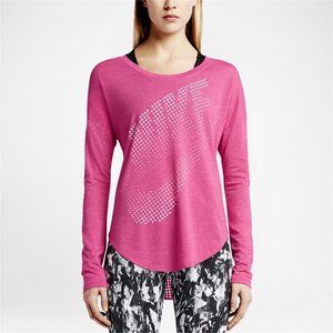 Nike Women's Tech Oversized Burnout Long-Sleeve Tee Shirt T-Shirt Size Large VGC